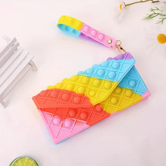 Silicone Long Coin Purse Clutch Wallet Popper Pressure Relief