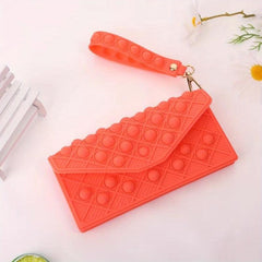Silicone Long Coin Purse Clutch Wallet Popper Pressure Relief