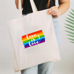 Rainbow Pattern Shoulder Canvas Bag Lightweight Storage Bag Women
