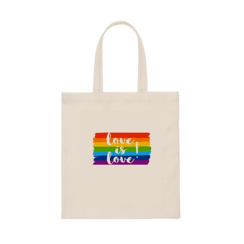 Rainbow Pattern Shoulder Canvas Bag Lightweight Storage Bag Women