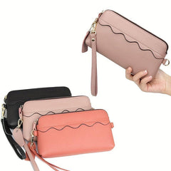 Solid Clutch Wallet Zipper Coin Purse Classic Credit Card Holder