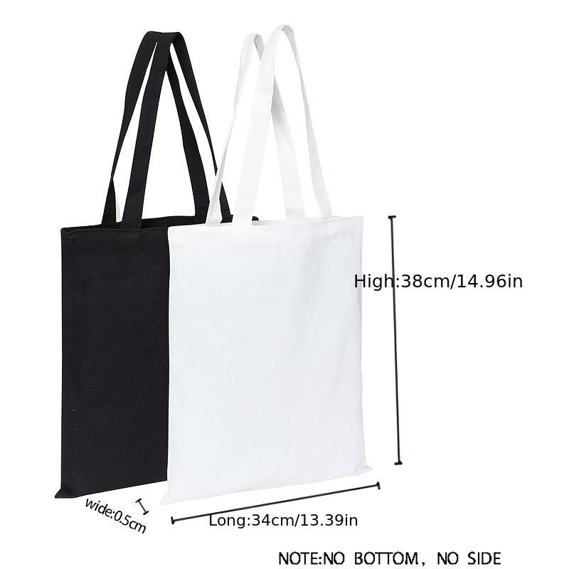 Halloween Canvas Tote Bag Ghost Skull Elf Pattern Shoulder Bag