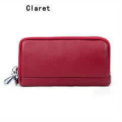 Solid Long Wallet Zipper Around Coin Purse Large Capacity Credit Card Holder