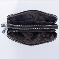Solid Long Wallet Zipper Around Coin Purse Large Capacity Credit Card Holder