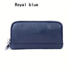 Solid Long Wallet Zipper Around Coin Purse Large Capacity Credit Card Holder