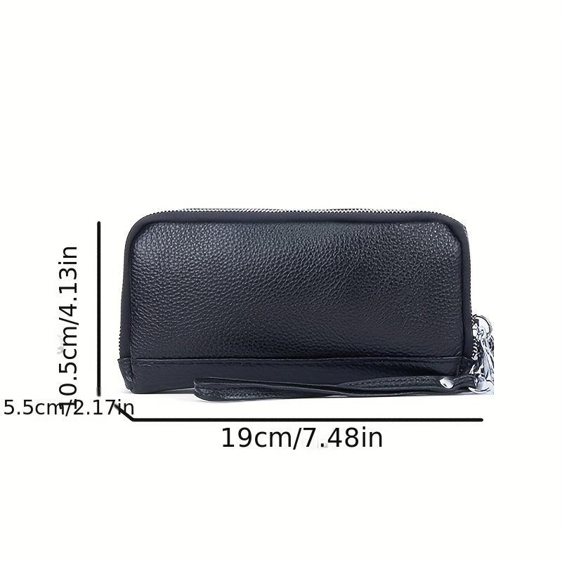 Solid Long Wallet Zipper Around Coin Purse Large Capacity Credit Card Holder