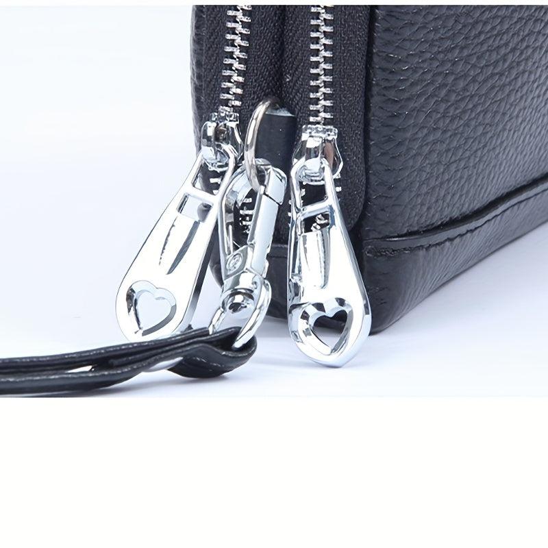 Solid Long Wallet Zipper Around Coin Purse Large Capacity Credit Card Holder