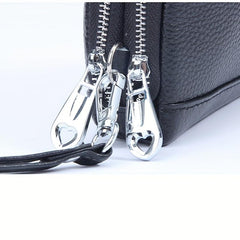 Solid Long Wallet Zipper Around Coin Purse Large Capacity Credit Card Holder
