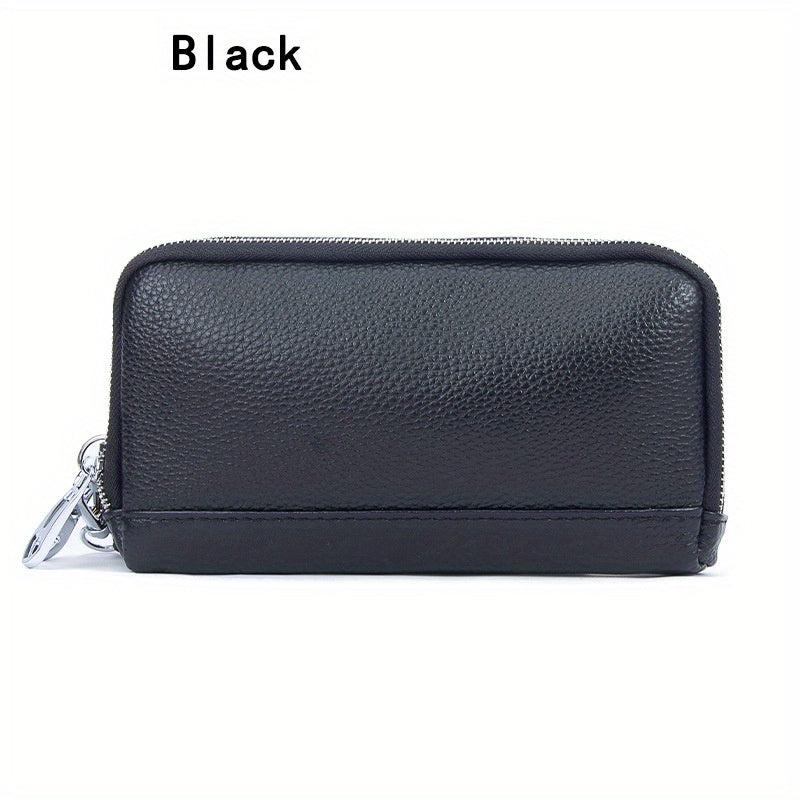 Solid Long Wallet Zipper Around Coin Purse Large Capacity Credit Card Holder