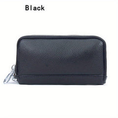 Solid Long Wallet Zipper Around Coin Purse Large Capacity Credit Card Holder