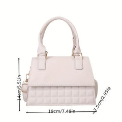 Minimalist Tote Satchel Plaid Quilted Bag