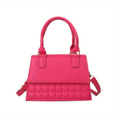 Minimalist Tote Satchel Plaid Quilted Bag