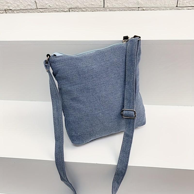 Vintage Denim Canvas Crossbody Bag Stylish Cowgirls Shoulder Purse