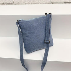 Vintage Denim Canvas Crossbody Bag Stylish Cowgirls Shoulder Purse
