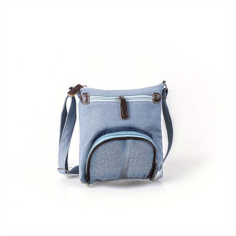 Vintage Denim Canvas Crossbody Bag Stylish Cowgirls Shoulder Purse