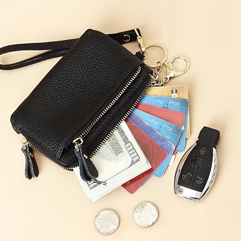 Women's Minimalist Zipper Clutch Wallet with Wristband