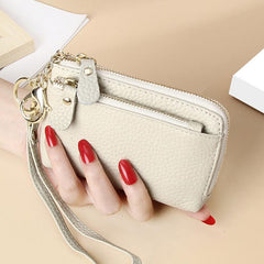 Women's Minimalist Zipper Clutch Wallet with Wristband