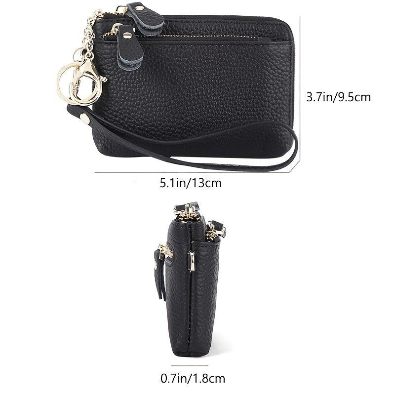 Women's Minimalist Zipper Clutch Wallet with Wristband