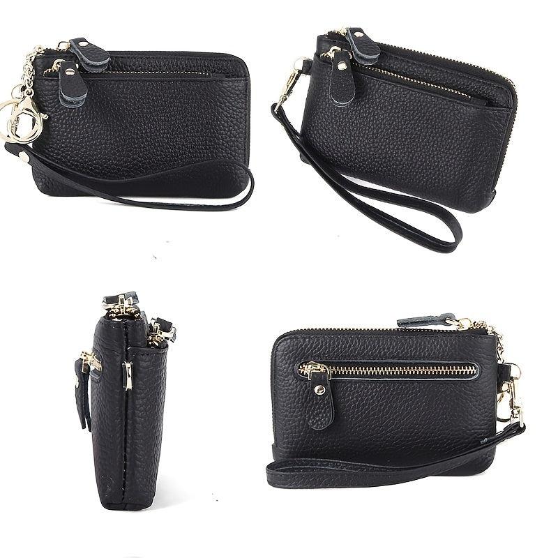Women's Minimalist Zipper Clutch Wallet with Wristband