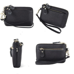Women's Minimalist Zipper Clutch Wallet with Wristband