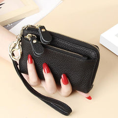 Women's Minimalist Zipper Clutch Wallet with Wristband
