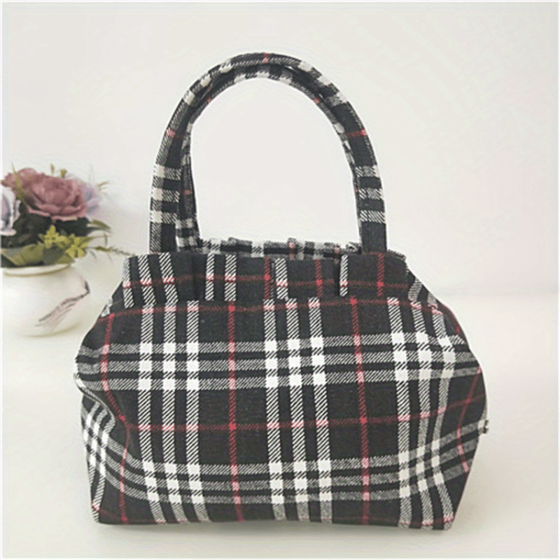 Small Floral Print Purse Bag Canvas Portable Grocery Handbag