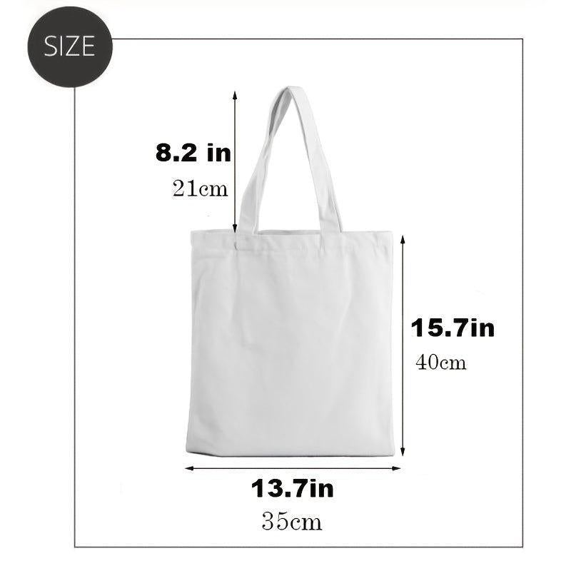 Cartoon Pattern Shoulder Bag Lightweight Canvas Storage Bag For School