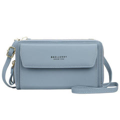 Double Zipper Faux Leather Women's Purse Long Wallet with Large Capacity