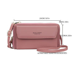 Double Zipper Faux Leather Women's Purse Long Wallet with Large Capacity