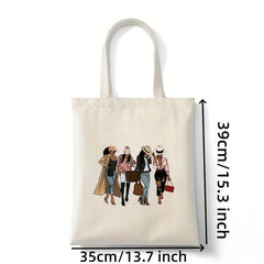 Large Capacity Canvas Tote Bag for School Office Travel Beach