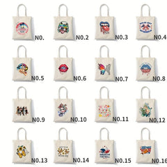 Large Capacity Canvas Tote Bag for School Office Travel Beach