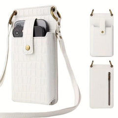 Women's Crocodile Embossed Shoulder Bag Coin Purse Faux Leather