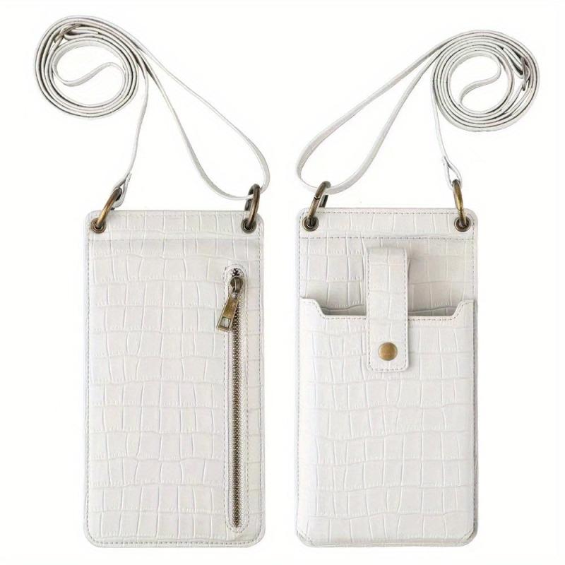 Women's Crocodile Embossed Shoulder Bag Coin Purse Faux Leather