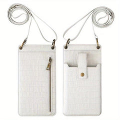Women's Crocodile Embossed Shoulder Bag Coin Purse Faux Leather