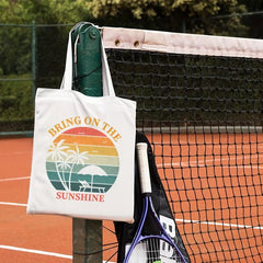 Sunshine & Tree Pattern Shoulder Bag Lightweight Canvas Storage Bag