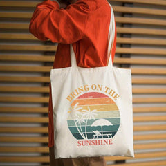 Sunshine & Tree Pattern Shoulder Bag Lightweight Canvas Storage Bag