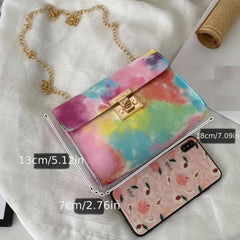 Mini Chain Crossbody Bag PU Leather Lightweight Shoulder Bag