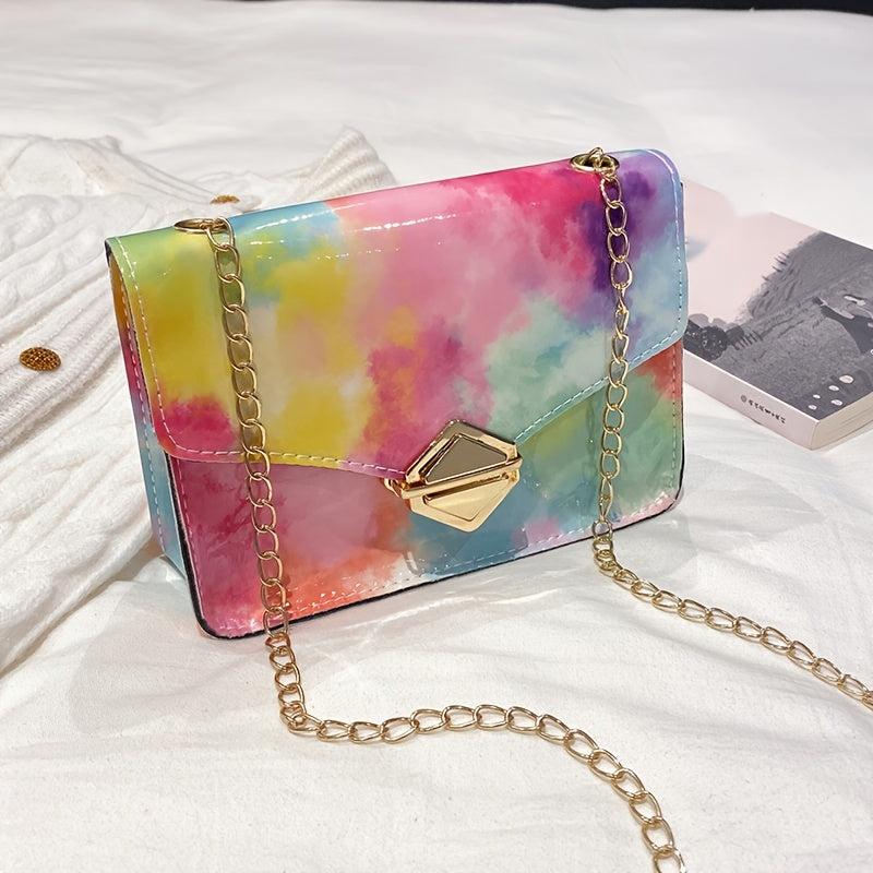 Mini Chain Crossbody Bag PU Leather Lightweight Shoulder Bag