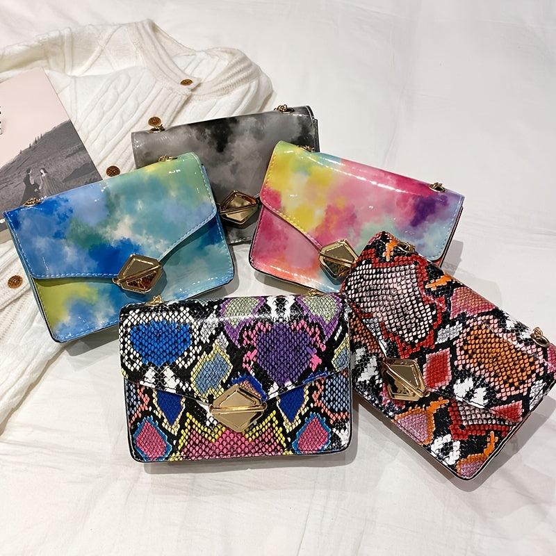 Mini Chain Crossbody Bag PU Leather Lightweight Shoulder Bag