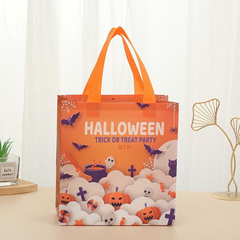5 Pcs Halloween Pattern Storage Handbag No Woven Bag