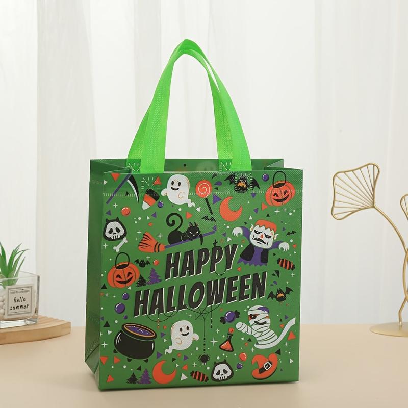 5 Pcs Halloween Pattern Storage Handbag No Woven Bag