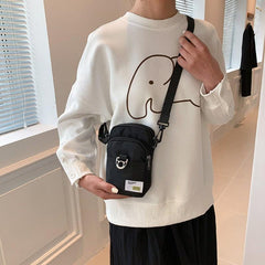 Mini Canvas Crossbody Bag Mobile Phone Bag Pocket Shoulder Purse