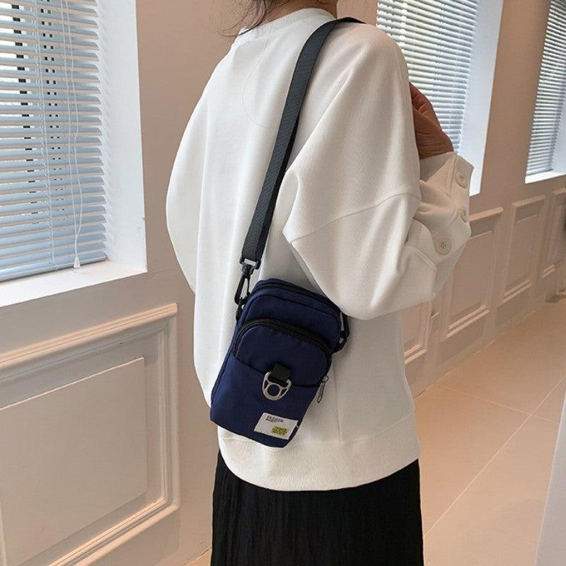 Mini Canvas Crossbody Bag Mobile Phone Bag Pocket Shoulder Purse