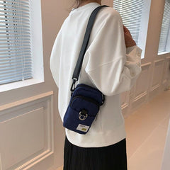 Mini Canvas Crossbody Bag Mobile Phone Bag Pocket Shoulder Purse