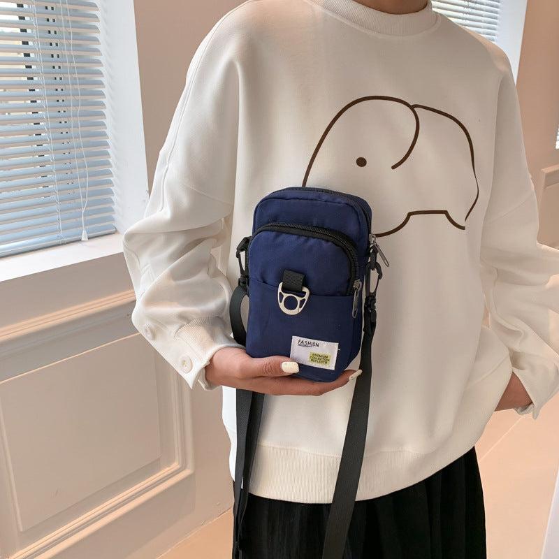 Mini Canvas Crossbody Bag Mobile Phone Bag Pocket Shoulder Purse