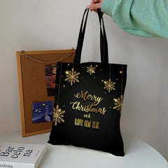 Happy Year Xmas Canvas Handbag Women's Tote Bag