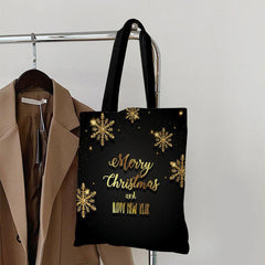 Happy Year Xmas Canvas Handbag Women's Tote Bag