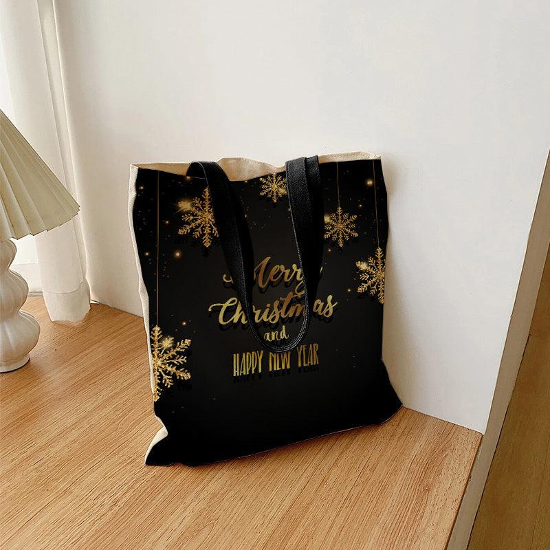 Happy Year Xmas Canvas Handbag Women's Tote Bag