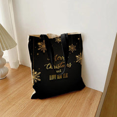 Happy Year Xmas Canvas Handbag Women's Tote Bag