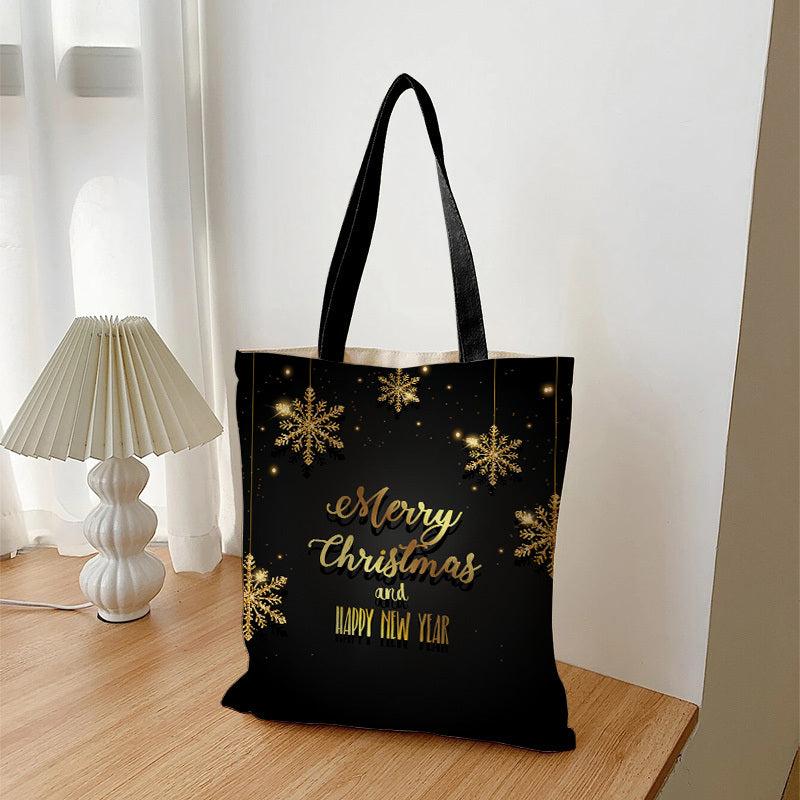 Happy Year Xmas Canvas Handbag Women's Tote Bag